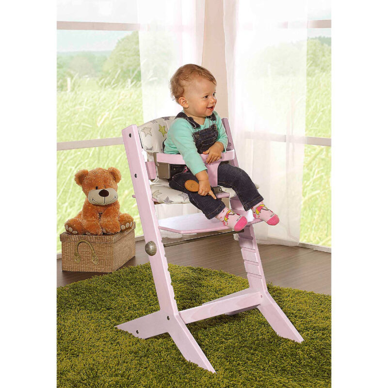 2337_RS_2_High_chair_SYT_bois_Rose PACK Chaise Haute + Bouncer + Coussin Réducteur