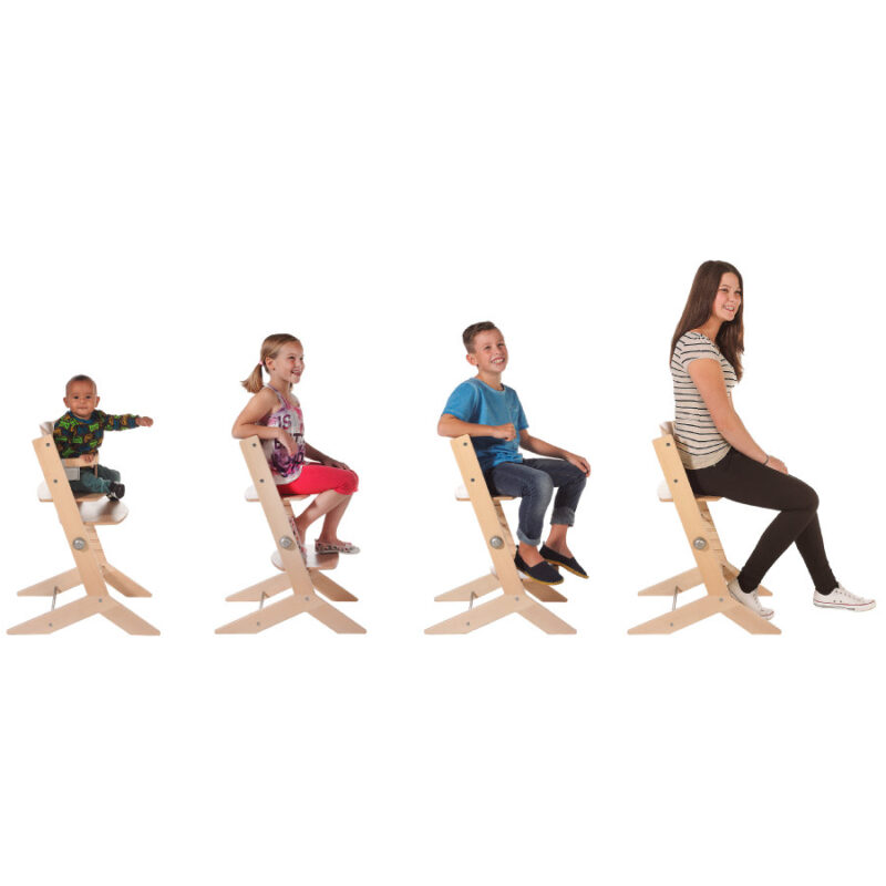 Chaise haute SYT bois Rose + Play tray Rose