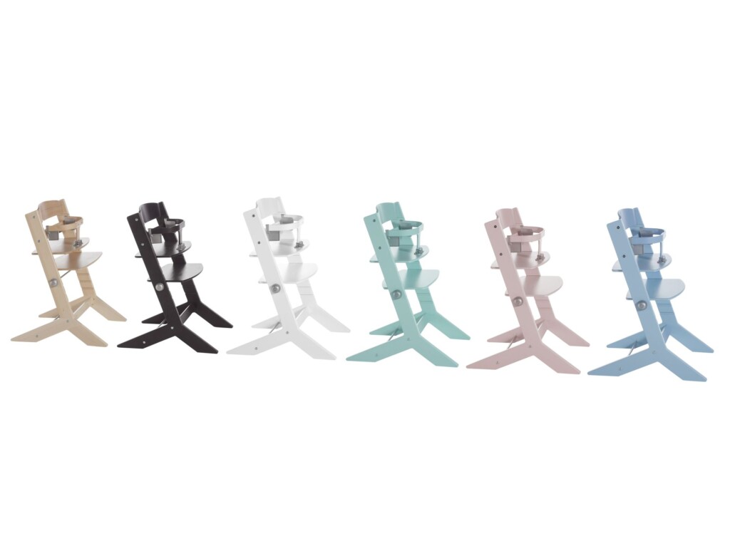 Chaise haute SYT bois Rose + Play tray Rose