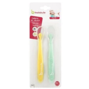 Lot de 2 cuillères bébé en silicone 1er âge 3m+