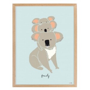 CADRE ET AFFICHE - KOALA FAMILY / 60x40 cm