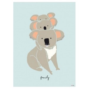CADRE ET AFFICHE - KOALA FAMILY / 60x40 cm