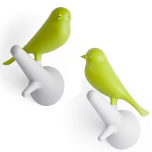 QL10067WH-GN_1_Crochets-pateres-oiseau-blanc-vert_QUALY.jpg Pateres oiseaux Blanc Vert