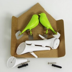 QL10067WH-GN_3_Crochets-pateres-oiseau-blanc-vert_QUALY.jpg Pateres oiseaux Blanc Vert