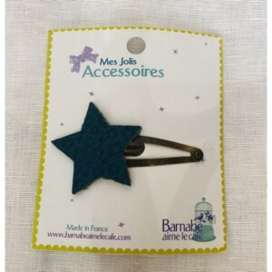BAR4_1_Barrette_cuir_etoile_bleu_canard.jpg Barrette cuir étoile bleu canard