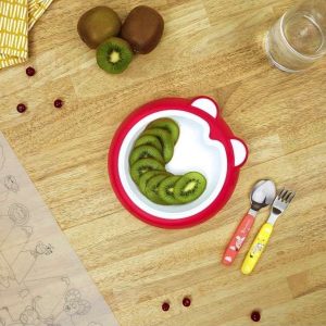 Assiette Antidérapante Rose Intense pour Bébé