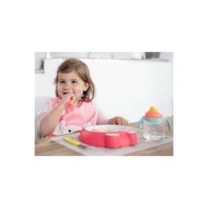 Assiette Antidérapante Rose Intense pour Bébé