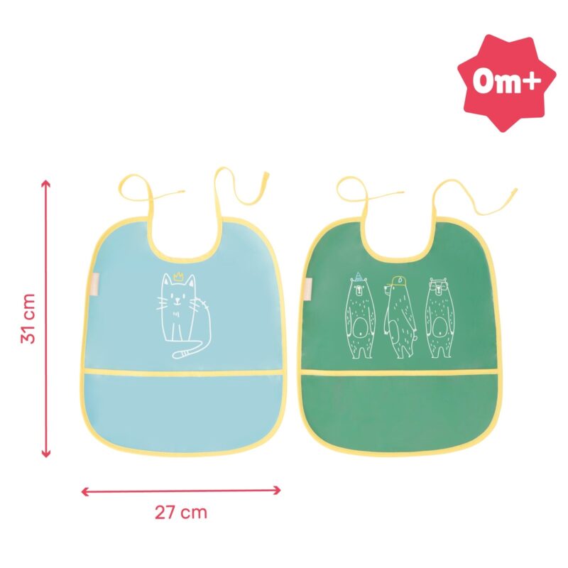 Lot de 2 bavoirs sans manches