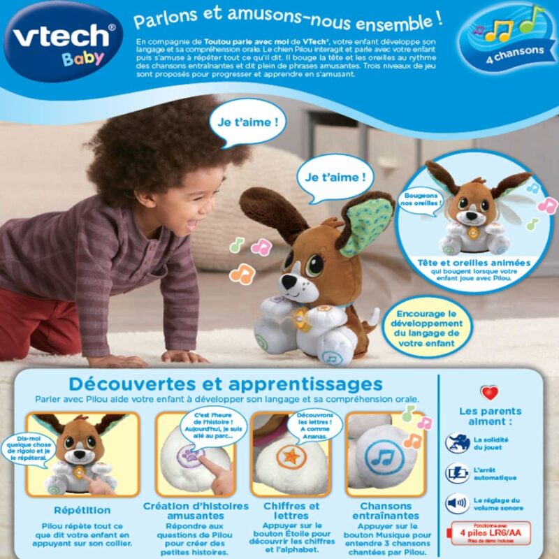 VTC610105_5_VTech_Toutou-Parle-avec-moi Toutou parle avec moi - Chien peluche interactif (1 à 5 ans)