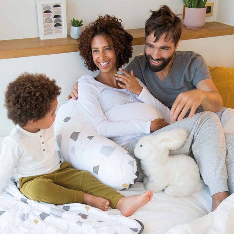 B04_6_Buddy_Printed_Bear_Grey_Doomoo Coussin D'allaitement et Maternité BUDDY, Printed Bear Grey