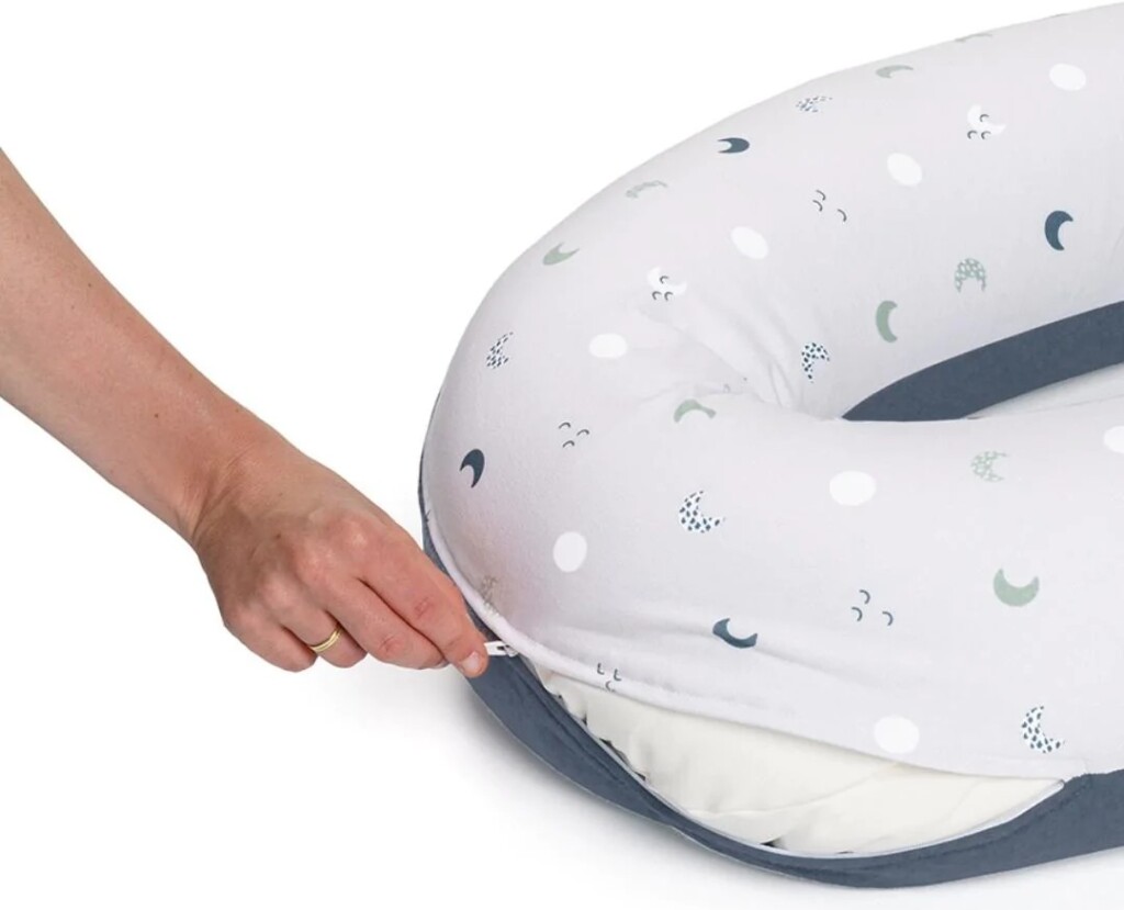 B62_5_Buddy_Blue_Grey_Moon_Doomoo Coussin D'allaitement et Maternité BUDDY, Blue Grey Moon