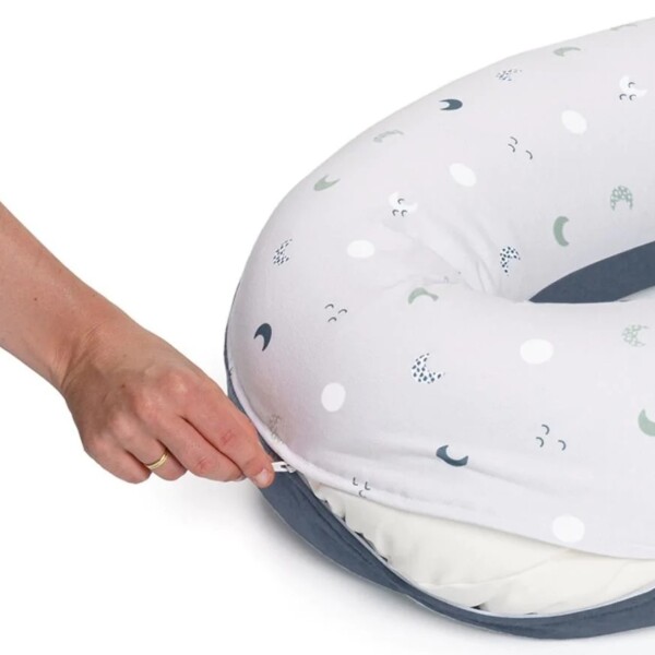 B62_5_Buddy_Blue_Grey_Moon_Doomoo Coussin D'allaitement et Maternité BUDDY, Blue Grey Moon