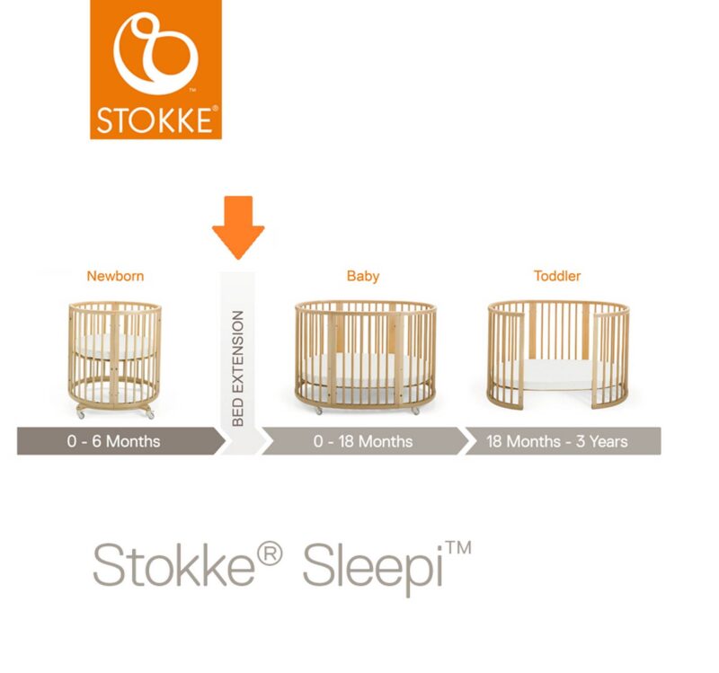 592101_2_Sleepi-Bed_Kit_Extension_Naturel Kit d'extension Naturel Stokke Sleepi V3 + Matelas