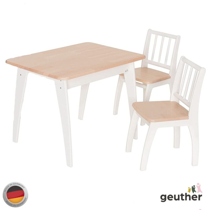 Geuther_2620_2420_1_Table_2Chaises_Bambino_Blanc_Naturel Table avec 2 Chaises BAMBINO Blanc Naturel