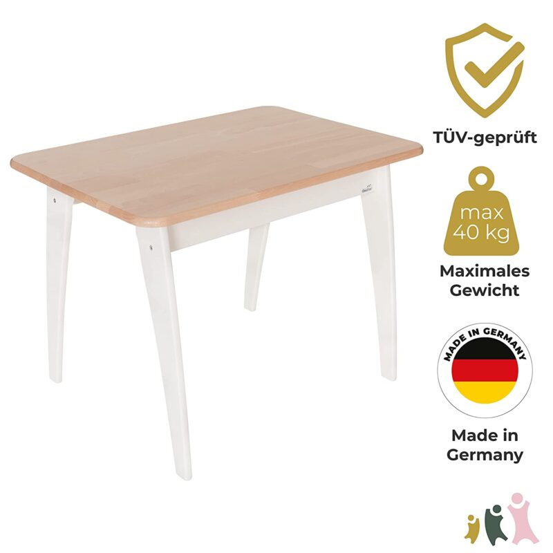 Geuther_6_SET20_WENA_Bambino_Table_Blanc_Naturel Table avec 2 Chaises BAMBINO Blanc Naturel