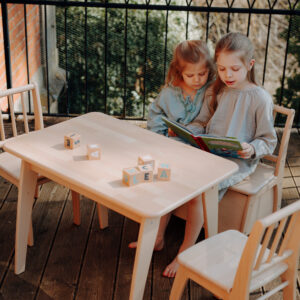 Geuther_8_SET20_WENA_Ensemble_Bambino_Blanc_Naturel Table avec 2 Chaises BAMBINO Blanc Naturel