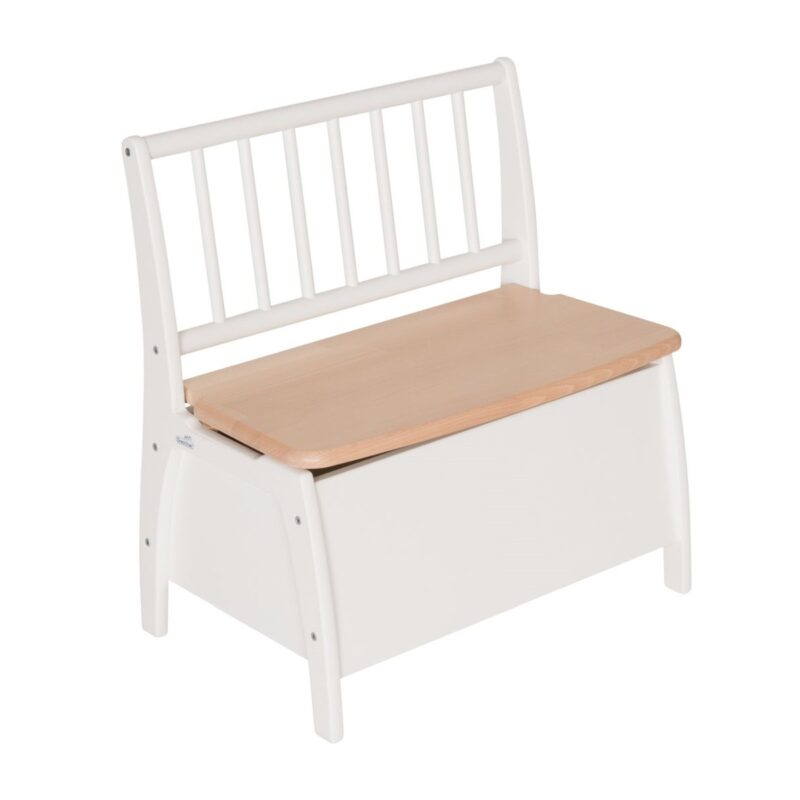 Geuther_SET20_WENA_3_Bambino_Banc_Coffre_Blanc_Naturel Ensemble Table 2 Chaises et Banc coffre BAMBINO Blanc Naturel