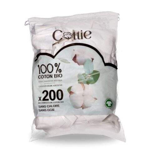 Pads rectangles de Soin en Coton 100% Bio - 200 unités