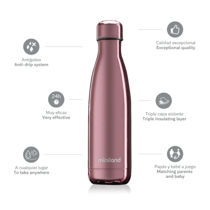 Bouteille Thermique Deluxe Rose 500ml