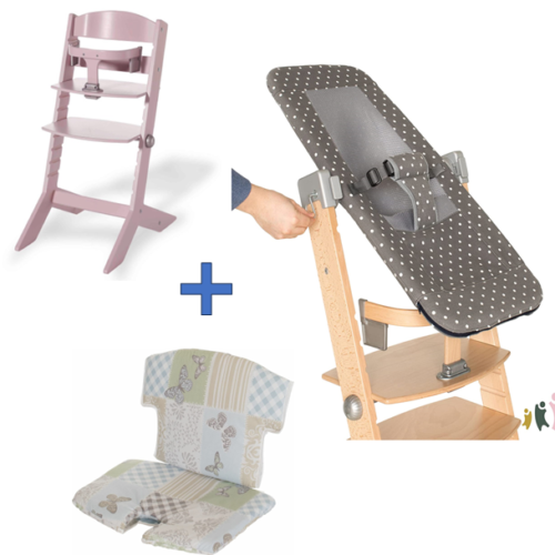 Geuther Pack Chaise Haute Bouncer Coussin Réducteur