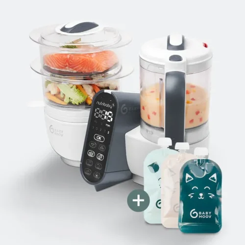 Babymoov A001117 BF1 3 Babymoov Robot Cuiseur Nutribaby White Sac Reutilisables x15