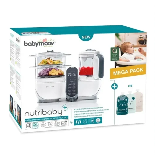 Babymoov A001117 BF1 4 Babymoov Robot Cuiseur Nutribaby White Sac Reutilisables x15