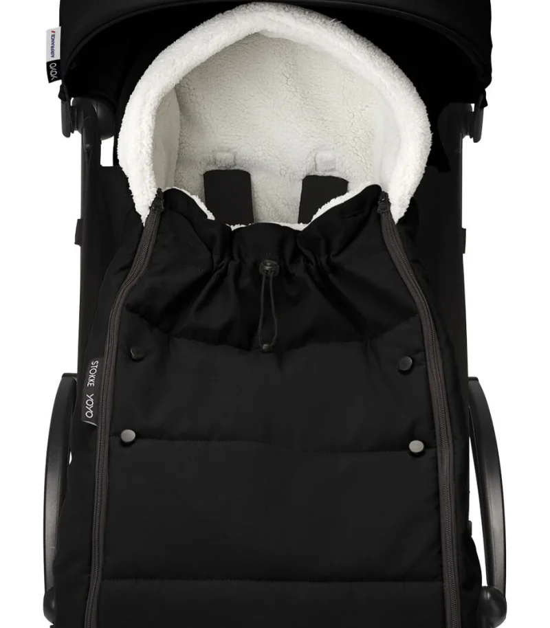 YOYO3 6PLUS Black FOOTMUFF Drawstring detail Front Chanceliere Noir YOYO3 6PLUS Black FOOTMUFF Drawstring detail Front Chanceliere Noir