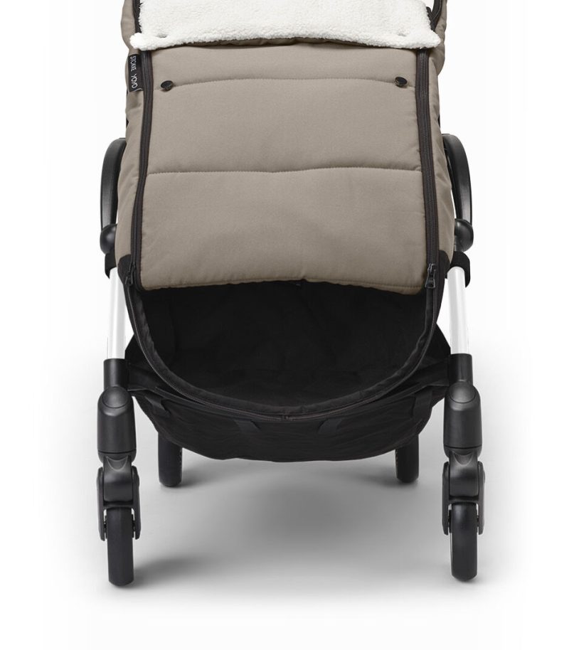 YOYO3 6PLUS Taupe FOOTMUFF WhiteFrame Anti Dirt detail Front Chanceliere Taupe YOYO3 6PLUS Taupe FOOTMUFF WhiteFrame Anti Dirt detail Front Chanceliere Taupe