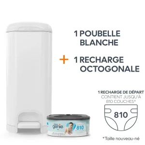 Angelcare Diaper Genie I000694 EU 1 Poubelle Acier Select Blanche