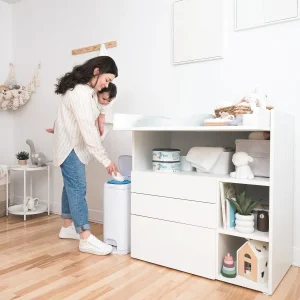 Angelcare Diaper Genie I000694 EU 7 Poubelle Acier Select Blanche