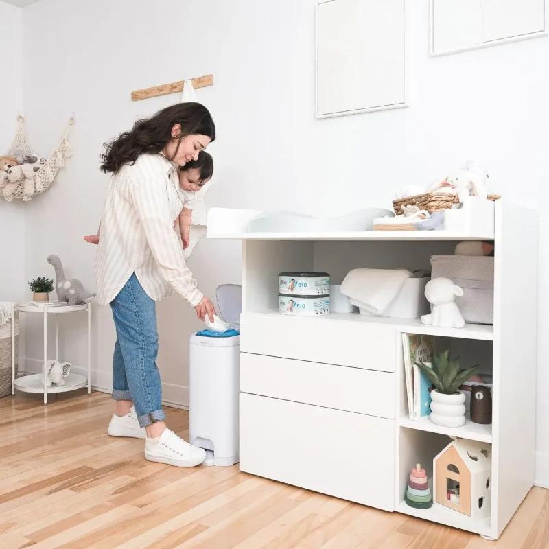 Angelcare Diaper Genie I000694 EU 7 Poubelle Acier Select Blanche