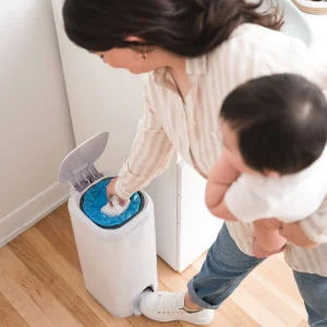 Angelcare Diaper Genie I000694 EU 8 Poubelle Acier Select Blanche