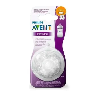 Philips Avent SCF041 27 4 Lot de 2 tétines 0m+ 1trou Natural