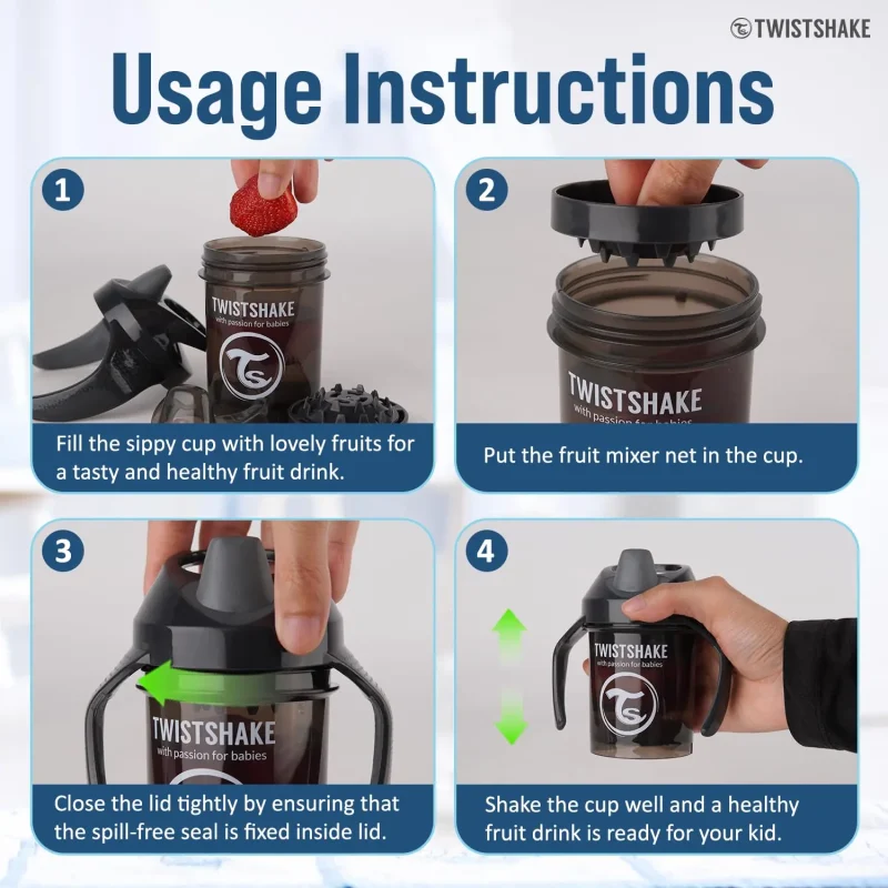 Twistshake 78057 4 Mini Cup 230ml Black Twistshake 78057 4 Mini Cup 230ml Black