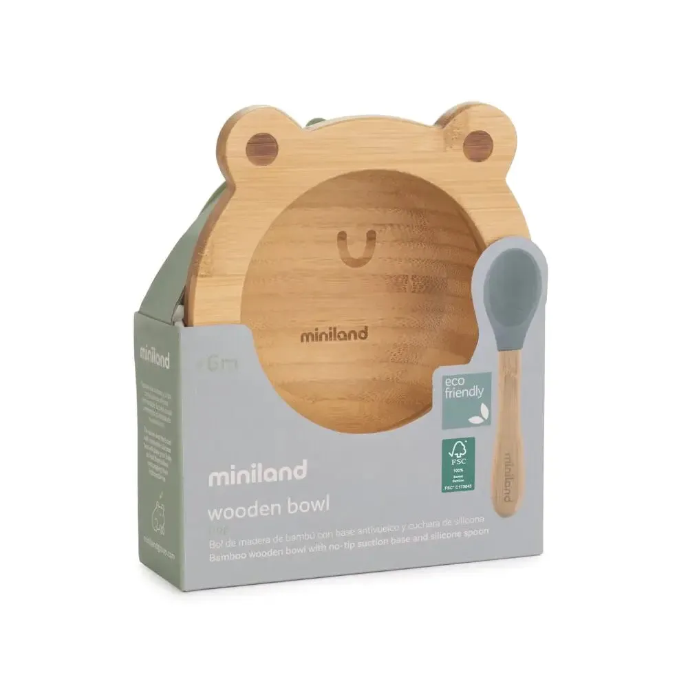 Set Bol en Bois et Cuillère grenouille
