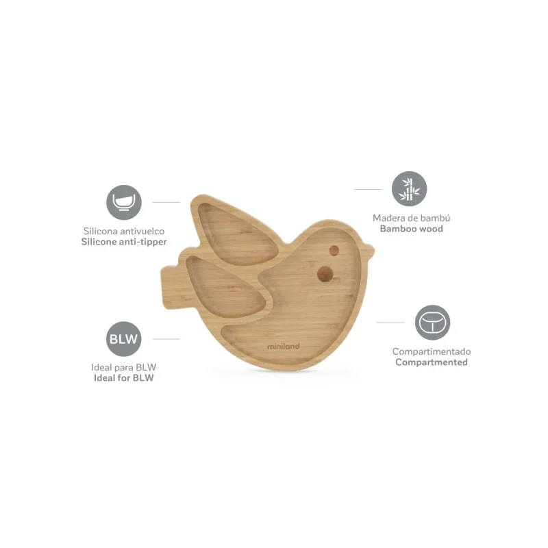 Miniland ML 89473 2 Assiette En Bois Oiseau Miniland ML 89473 2 Assiette En Bois Oiseau