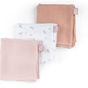 Domoo 34001001 1 Set De 3 Langes Muslin 70x70 Cm Flower Pink Lovely