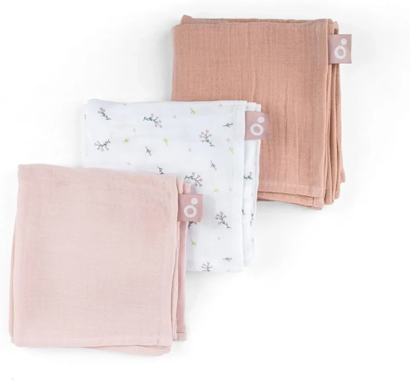 Domoo 34001001 1 Set De 3 Langes Muslin 70x70 Cm Flower Pink Lovely