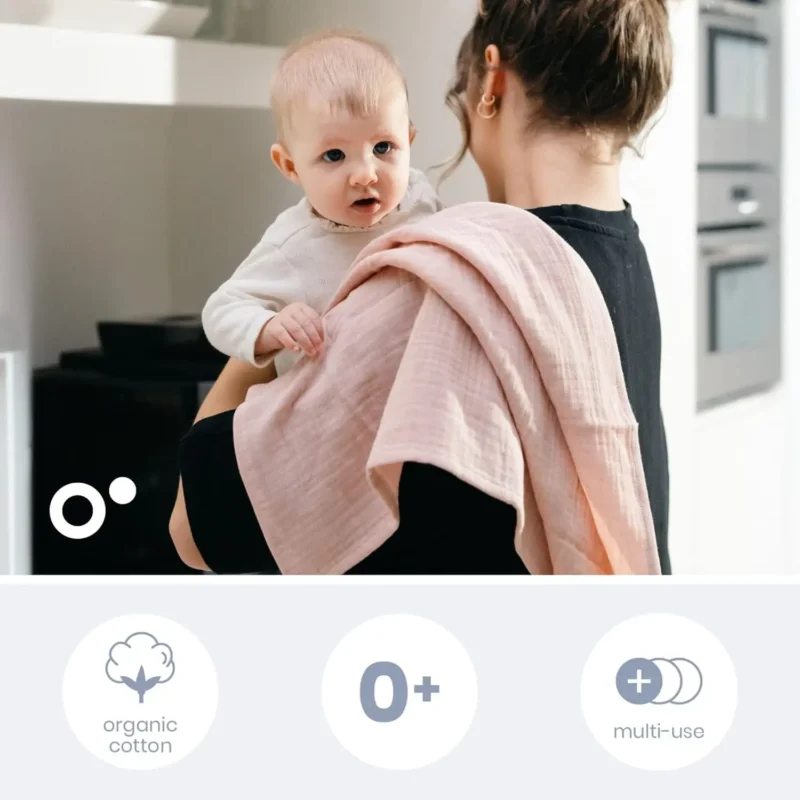 Domoo 34001001 2 Set De 3 Langes Muslin 70x70 Cm Flower Pink Lovely