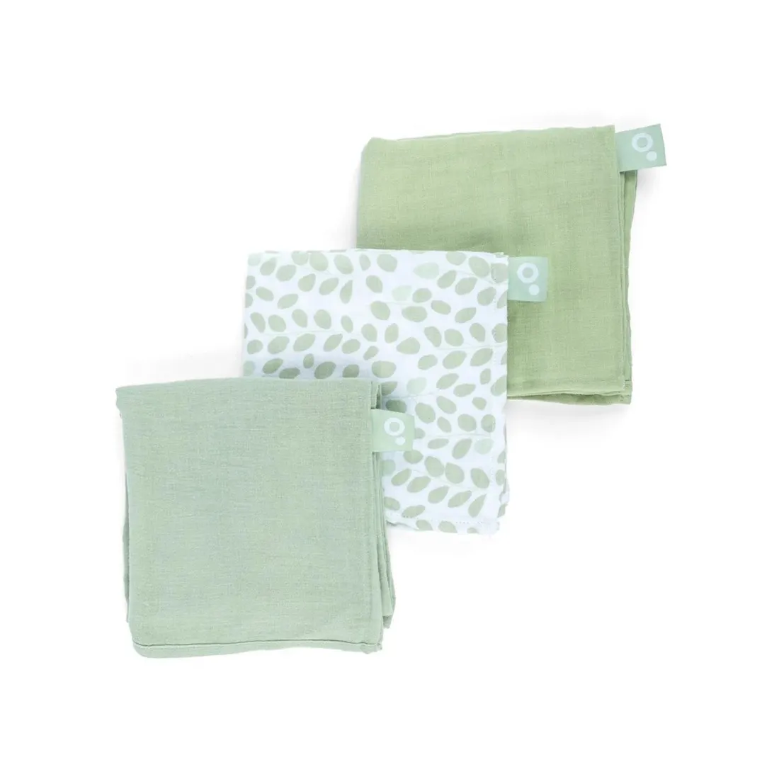 Set de 3 langes Muslin 70x70 cm Mini Leaves Green