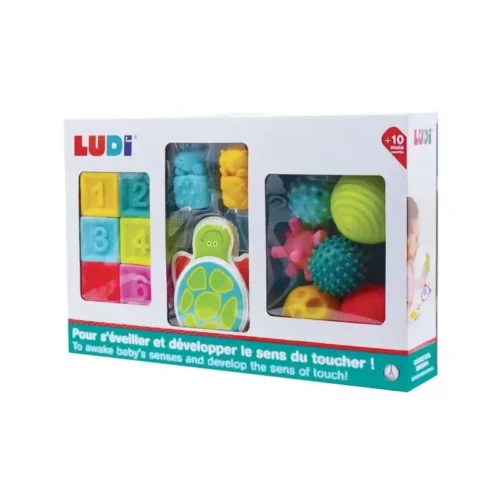 Ludi 30054 1 Coffret Éveil Livre Cubes Balles