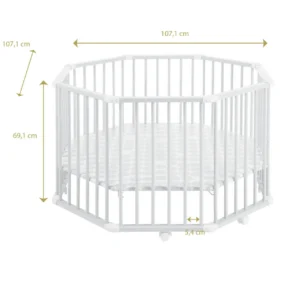 Geuther 2228. LG 013 3 Parc Octogonal Gris Octo parc 107 X 107cm