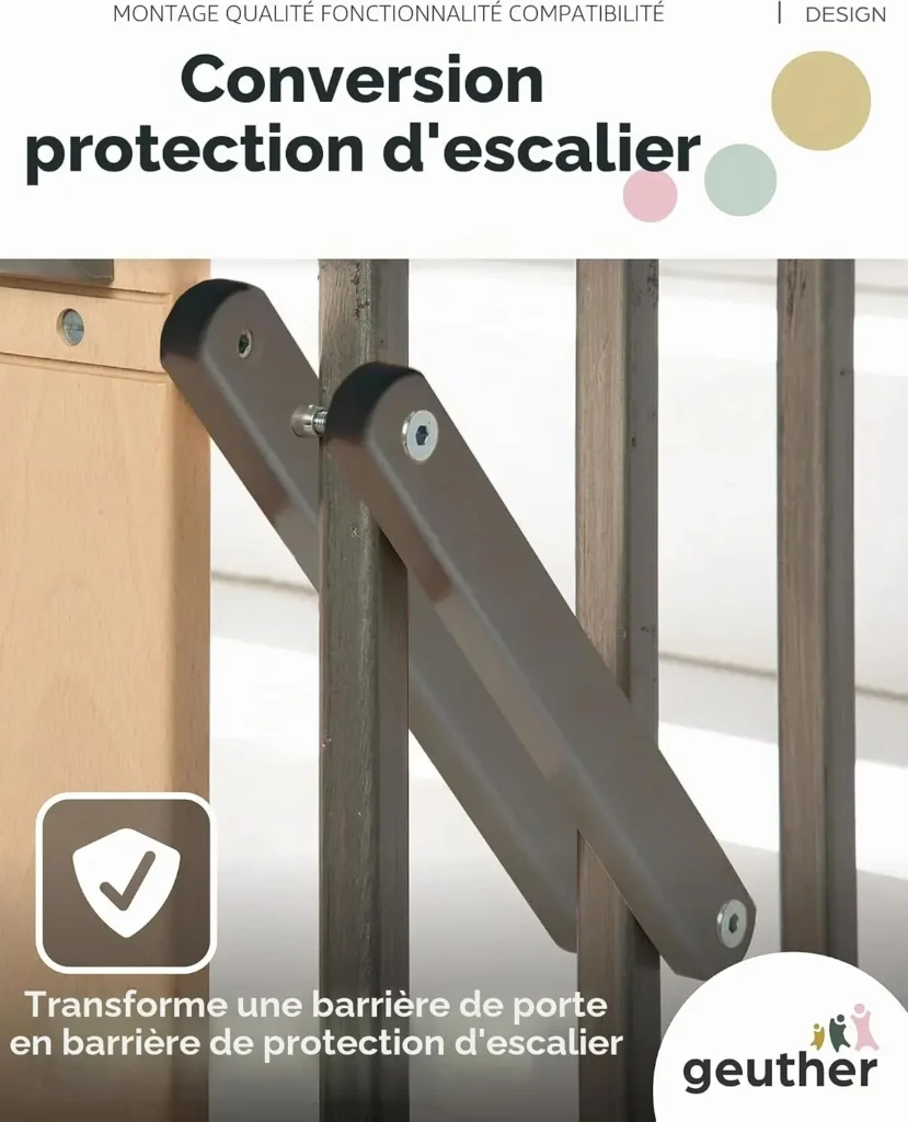 Geuther ,Barriere d escalier pour ouvertures de 67 a 135 cm , www.millelunes.com