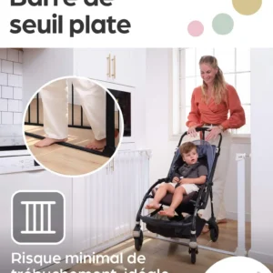 Geuther 4760 WE 4 Barrière De Sécurité Easylock Flatstep 104 Cm 111 Cm Blanc