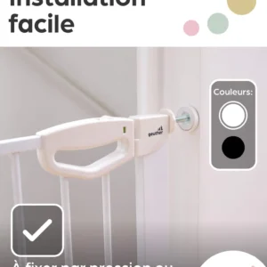 Geuther 4760 WE 5 Barrière De Sécurité Easylock Flatstep 104 Cm 111 Cm Blanc