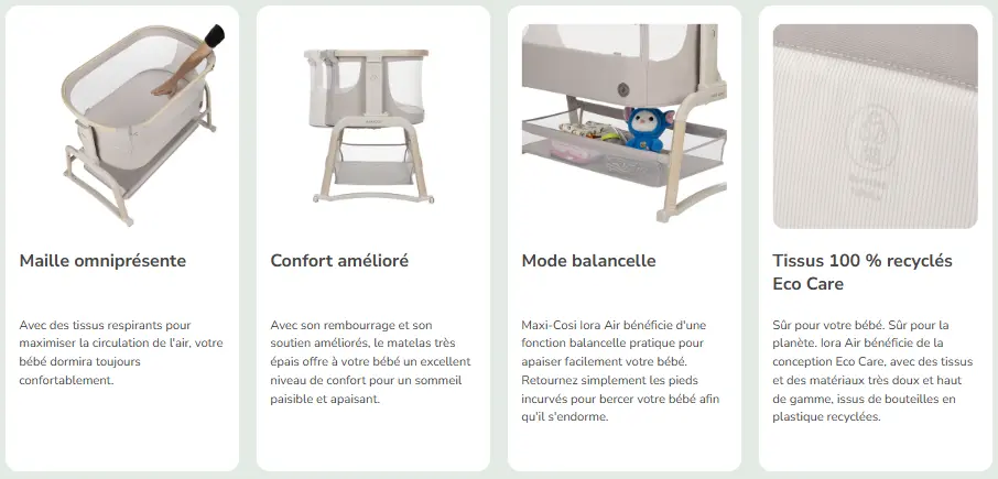 Maxi Cosi 2121022300 Berceau Cododo Iora Air Beige Maxi Cosi Berceau Cododo Iora Air Beige, 2121022300, www.millelunes.com