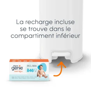 Angelcare I000808 EU 12 Poubelle À Couches Diaper Genie Platinum Blanc Angelcare I000808 EU 12 Poubelle À Couches Diaper Genie Platinum Blanc