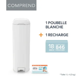 Angelcare I000808 EU 4 Poubelle À Couches Diaper Genie Platinum Blanc Angelcare I000808 EU 4 Poubelle À Couches Diaper Genie Platinum Blanc