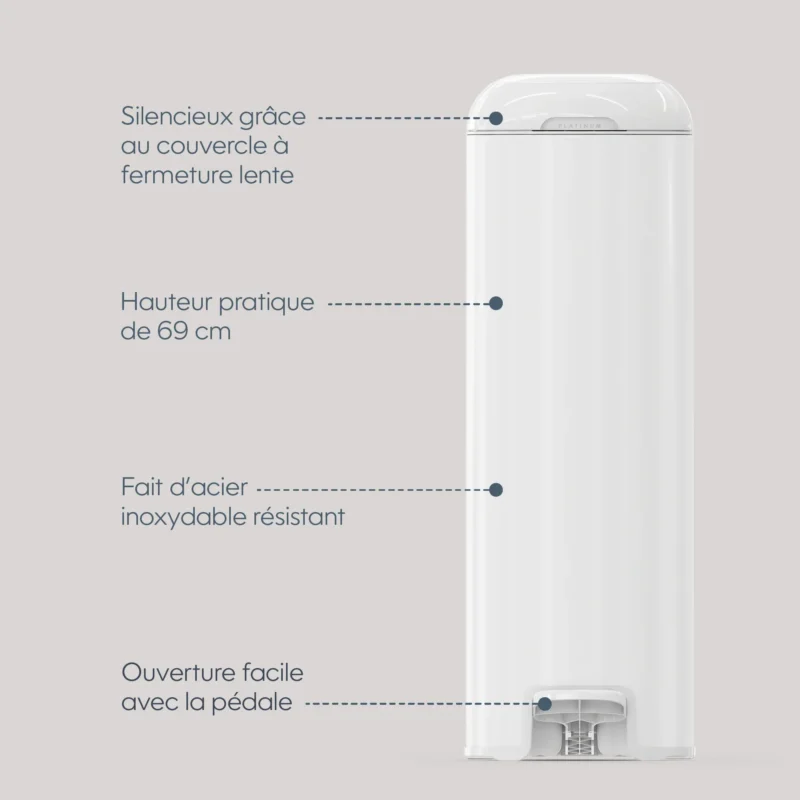 Angelcare I000808 EU 6 Poubelle À Couches Diaper Genie Platinum Blanc Angelcare I000808 EU 6 Poubelle À Couches Diaper Genie Platinum Blanc