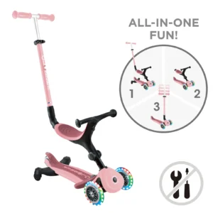 Globber NTGB0000744 210 5 Go Up Active Lights 360 Pastel Pink Copie